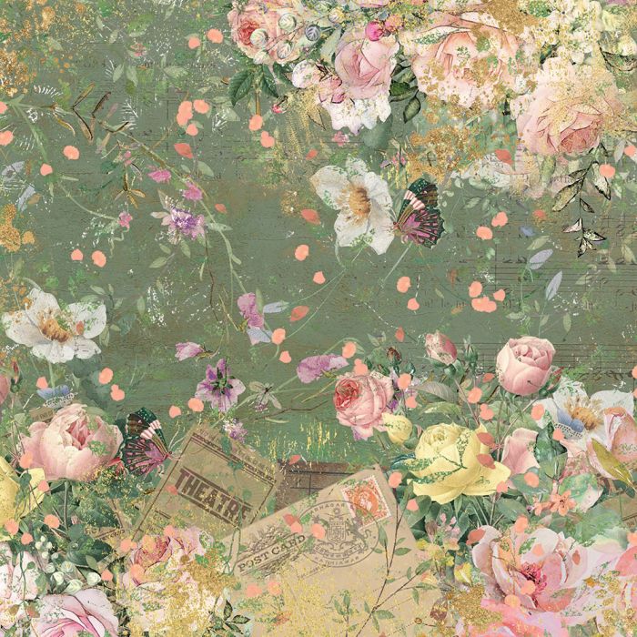 NGA-VR-PAD6 Zestaw papierów Nature's Garden Vintage Rose 6" x 6"