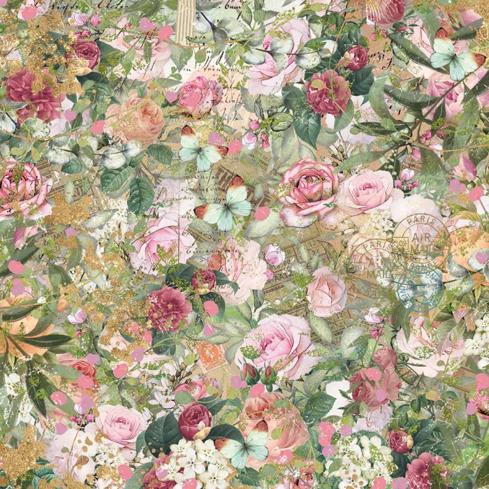 NGA-VR-PAD6 Zestaw papierów Nature's Garden Vintage Rose 6" x 6"