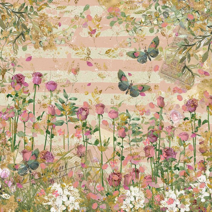 NGA-VR-PAD6 Zestaw papierów Nature's Garden Vintage Rose 6" x 6"