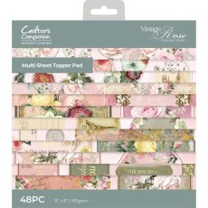 NGA-VR-QTOP8 Zestaw papierów Nature's Garden Vintage Rose 8 " x 8" Topper Pad