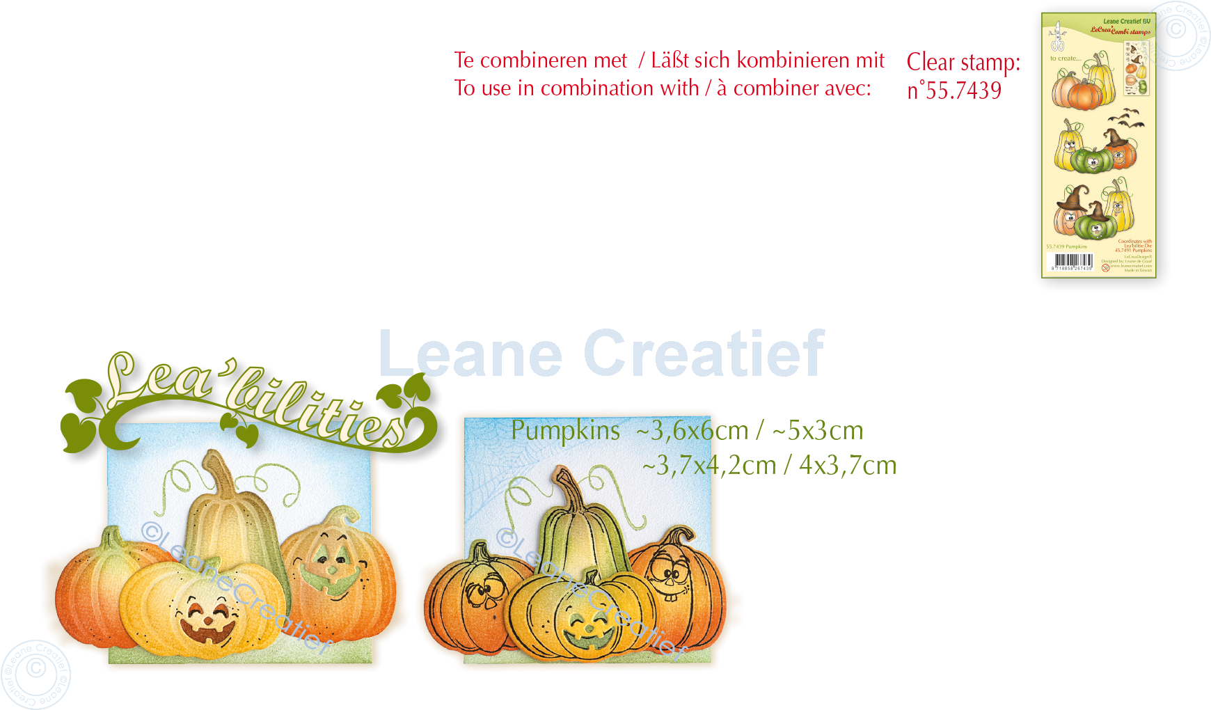  45.7491 Wykrojnik Leane Creatief - Lea’bilitie® Pumpkins cut and embossing die - dynie