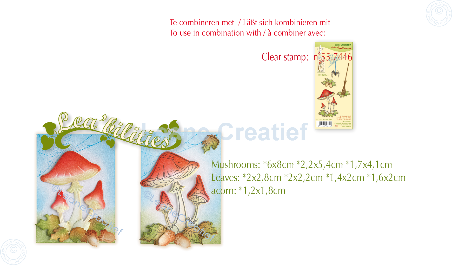 45.7507 Wykrojnik Leane Creatief - Autumn - Mushrooms cut and embossing die - grzyby