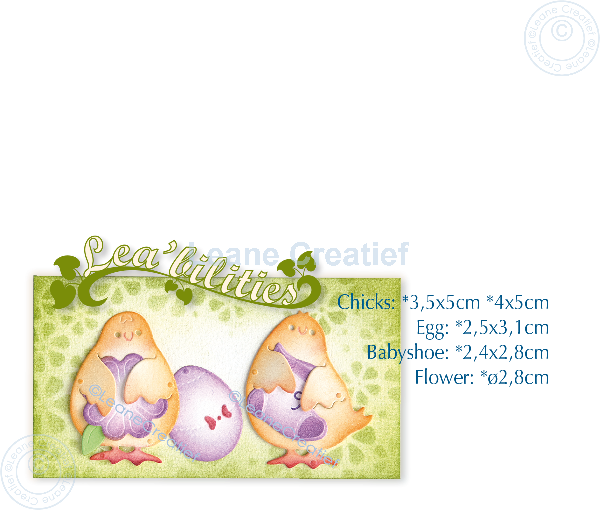  45.7811 Wykrojniki Leane Creatief - Birthday-Baby-Easter chicks cut and embossing die- kurczaki i jajka