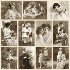 PD134 Papier ozdobny 30x30 - zdjęcia Love vintage