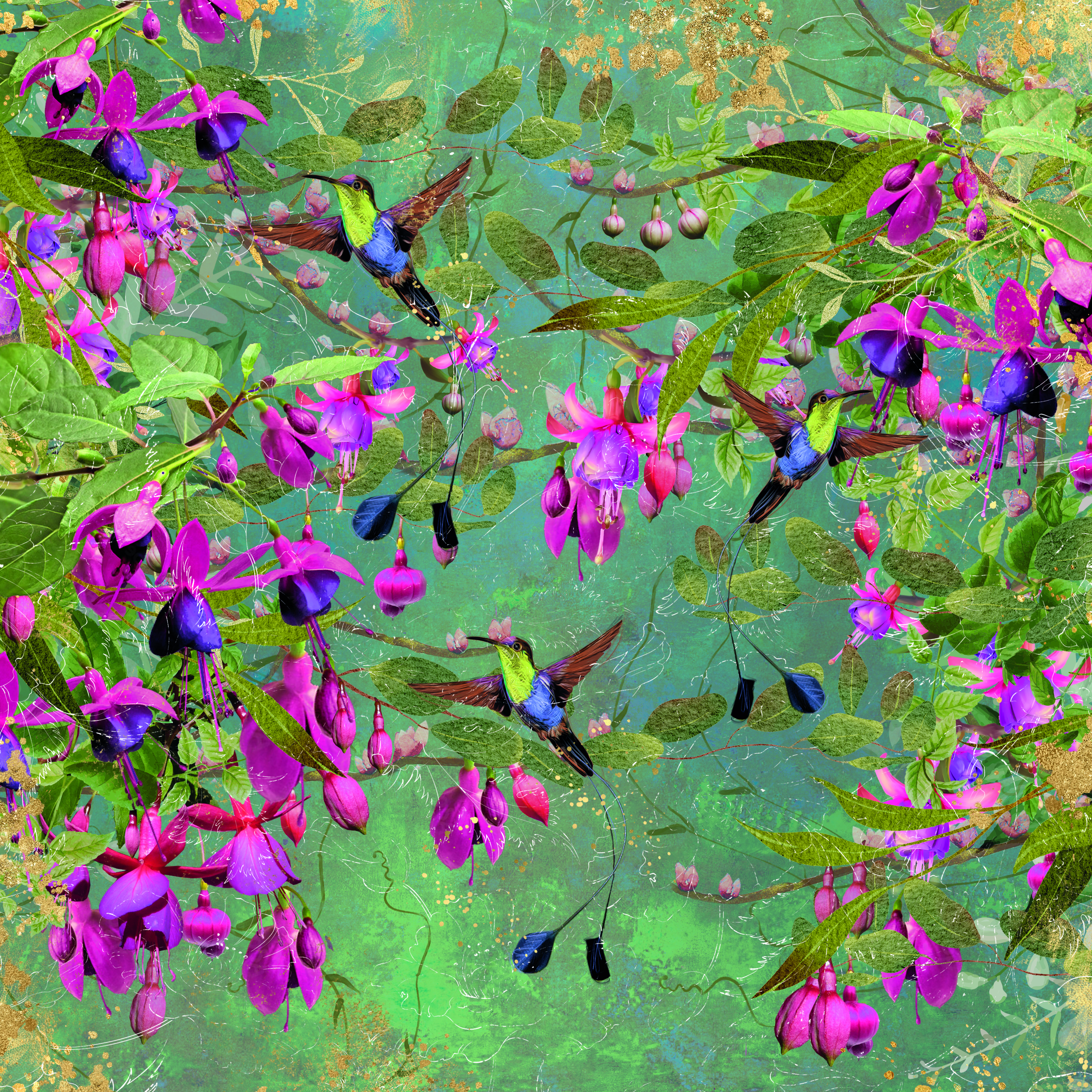 NGA-FF-PAD12 Zestaw papierów Nature's Garden Fabulous Fuchsia 12" x 12" Paper Pad