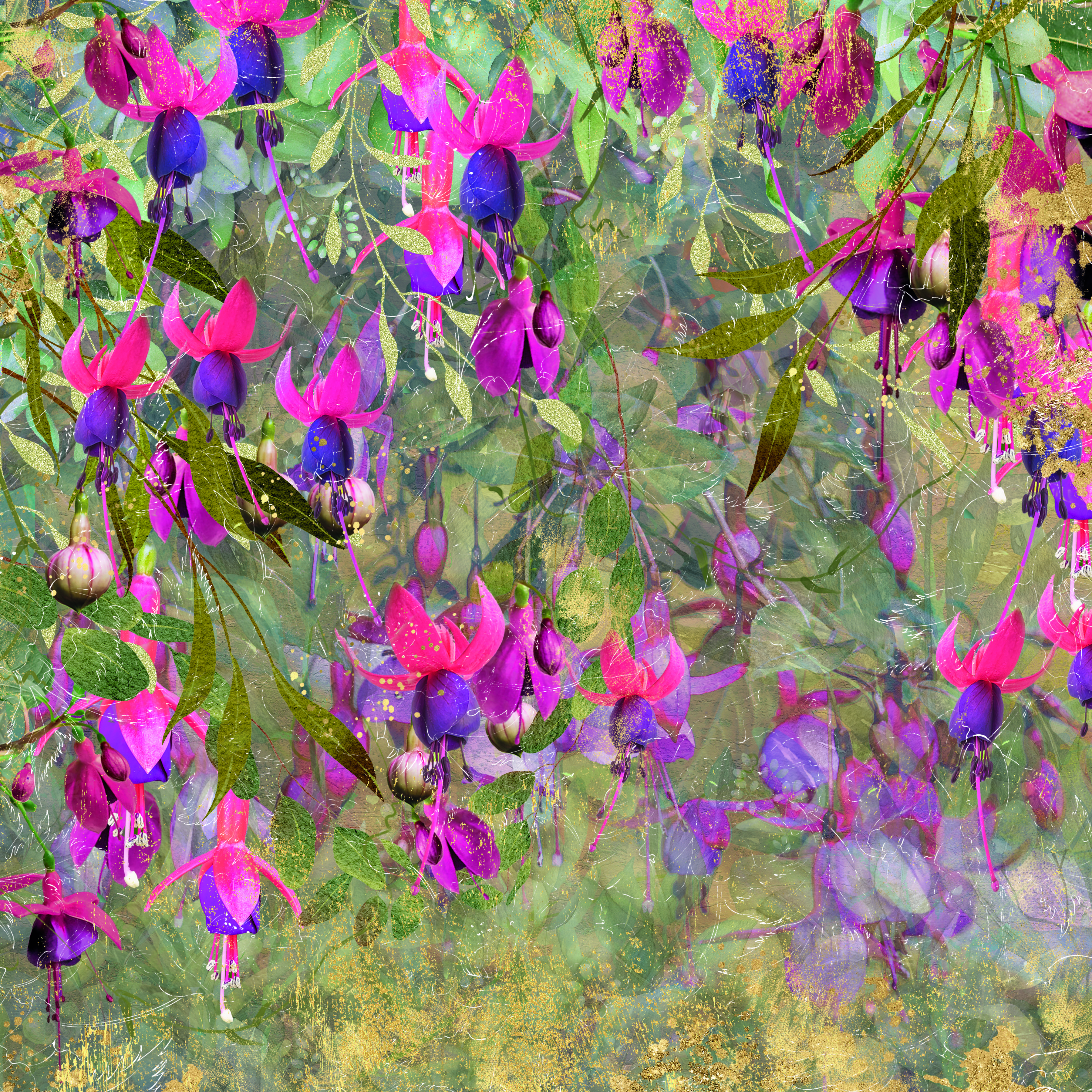 NGA-FF-PAD12 Zestaw papierów Nature's Garden Fabulous Fuchsia 12" x 12" Paper Pad