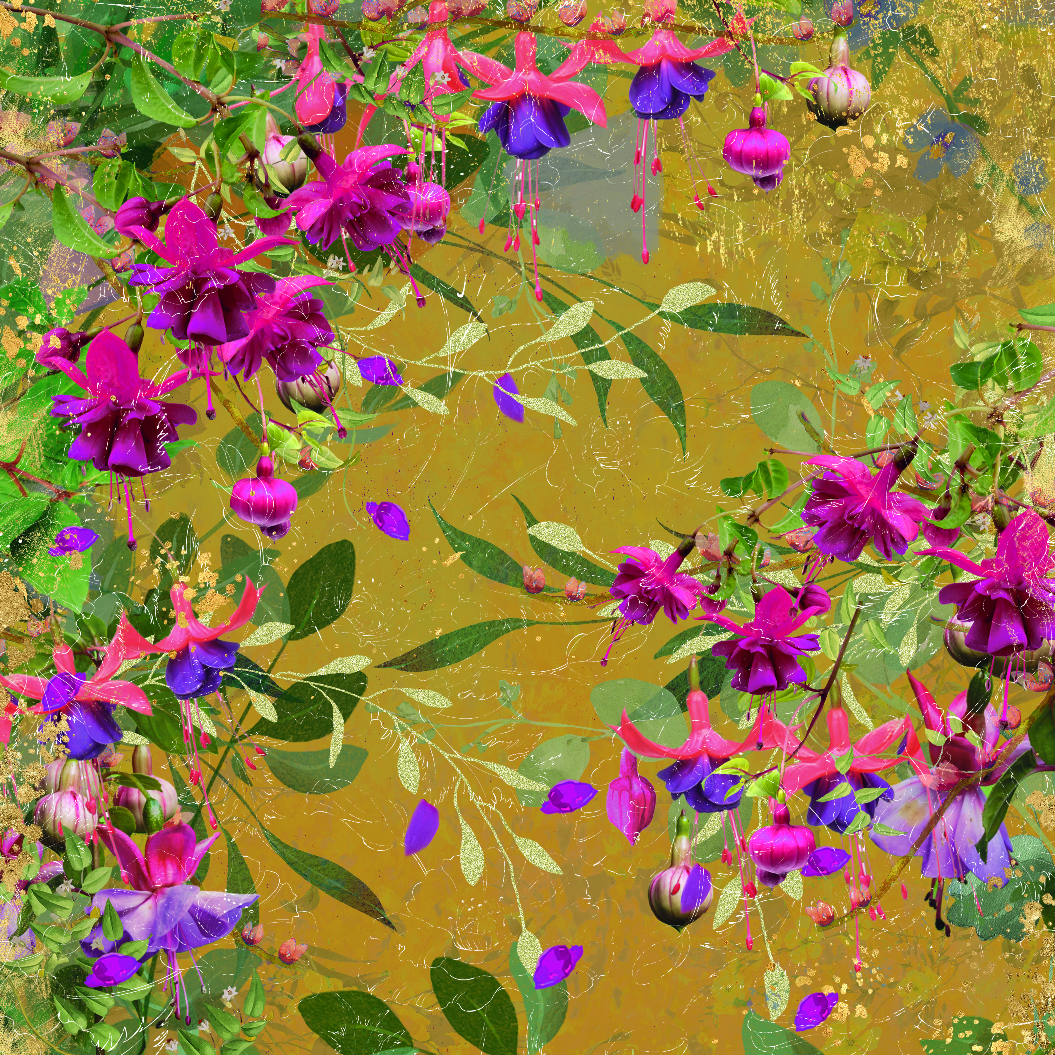 NGA-FF-PAD12 Zestaw papierów Nature's Garden Fabulous Fuchsia 12" x 12" Paper Pad