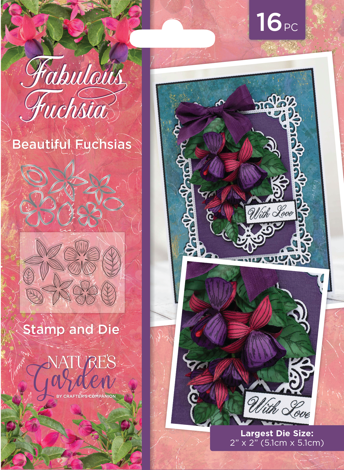 NGA-FF-STD-BFU Stemple akrylowe i wykrojniki Nature's Garden Fabulous Fuchsia Stamp