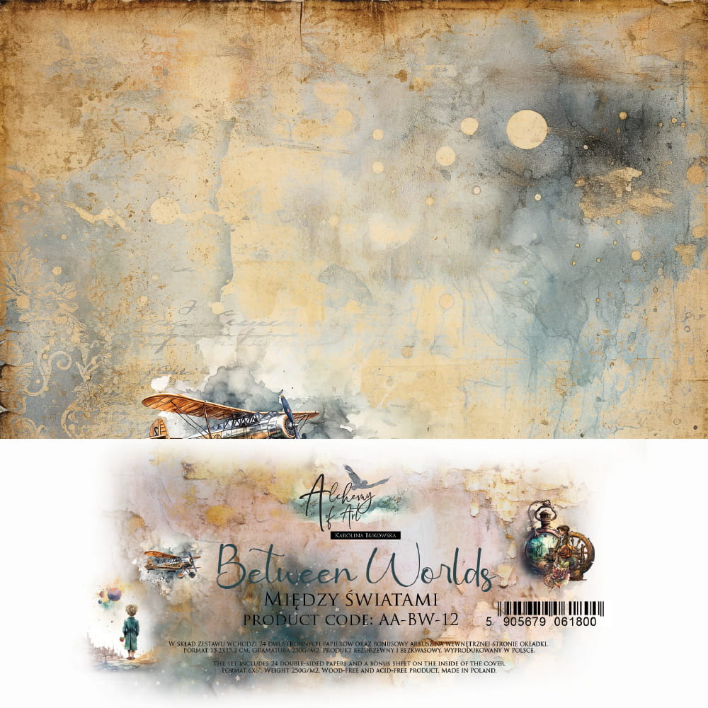 AA-BW-12 Alchemy of Art - 6x6'' - zestaw papierów - Between Worlds