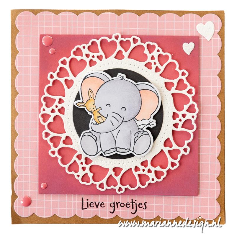 CS1153 Stemple silikonowe z wykrojnikami - Elephant Hug - uścisk słonia