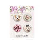 LEM-DD-ROSES-04  Dear Diary - ROSES - Zestaw samoprzylepnych ozdób / buttonów - Lemoncraft
