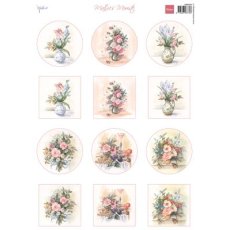 MB0209 Arkusz A4 -Marianne Design - Mattie's Mini's - Flower bouquets - Kwiatowe bukiety