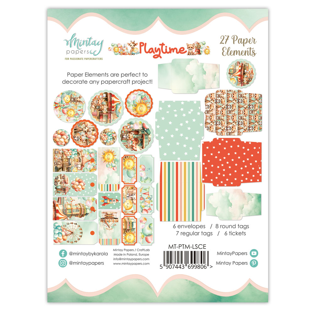 MT-PTM-LSCE Playtime - Papierowe Koperty i Tagi - die cuts