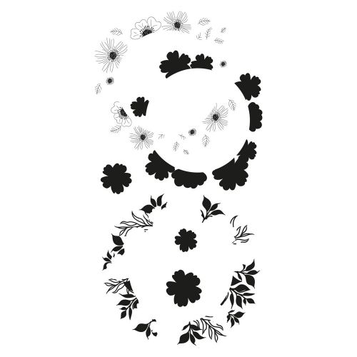 666526 Stemple Layered Clear Stamps Botanic Wreath 6pcs - wianek