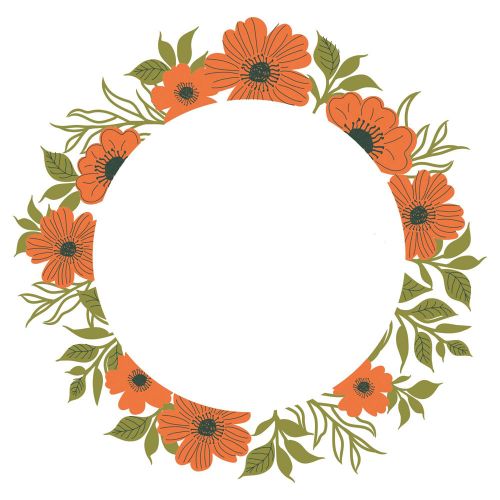 666526 Stemple Layered Clear Stamps Botanic Wreath 6pcs - wianek