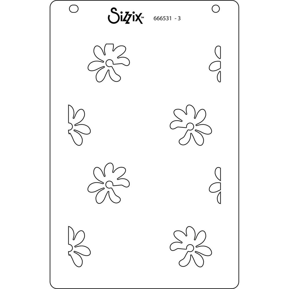 666531 - Sizzix • Layered Stencils A6 Lacey 4pcs - maski kwiaty