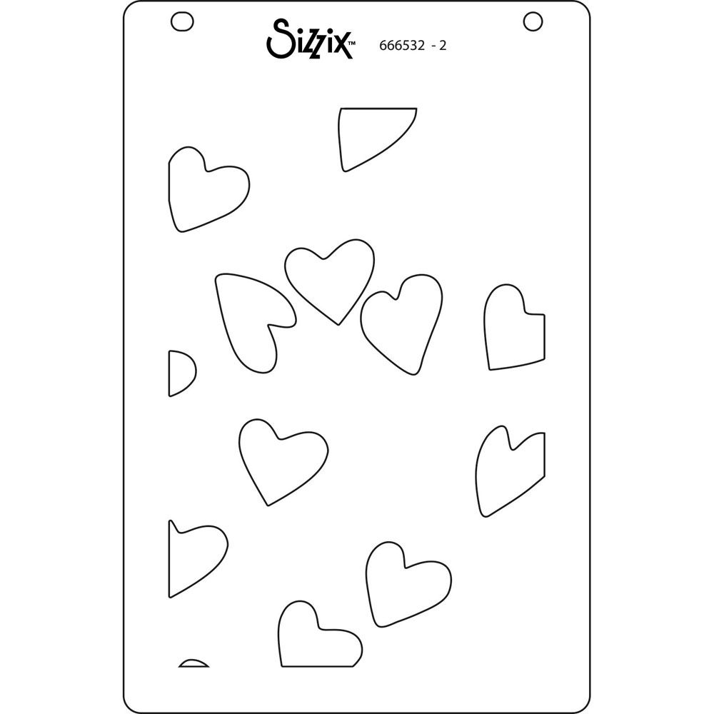 666532 - Sizzix • Layered Stencils A6 Mark Making Hearts 4pcs - maski serca