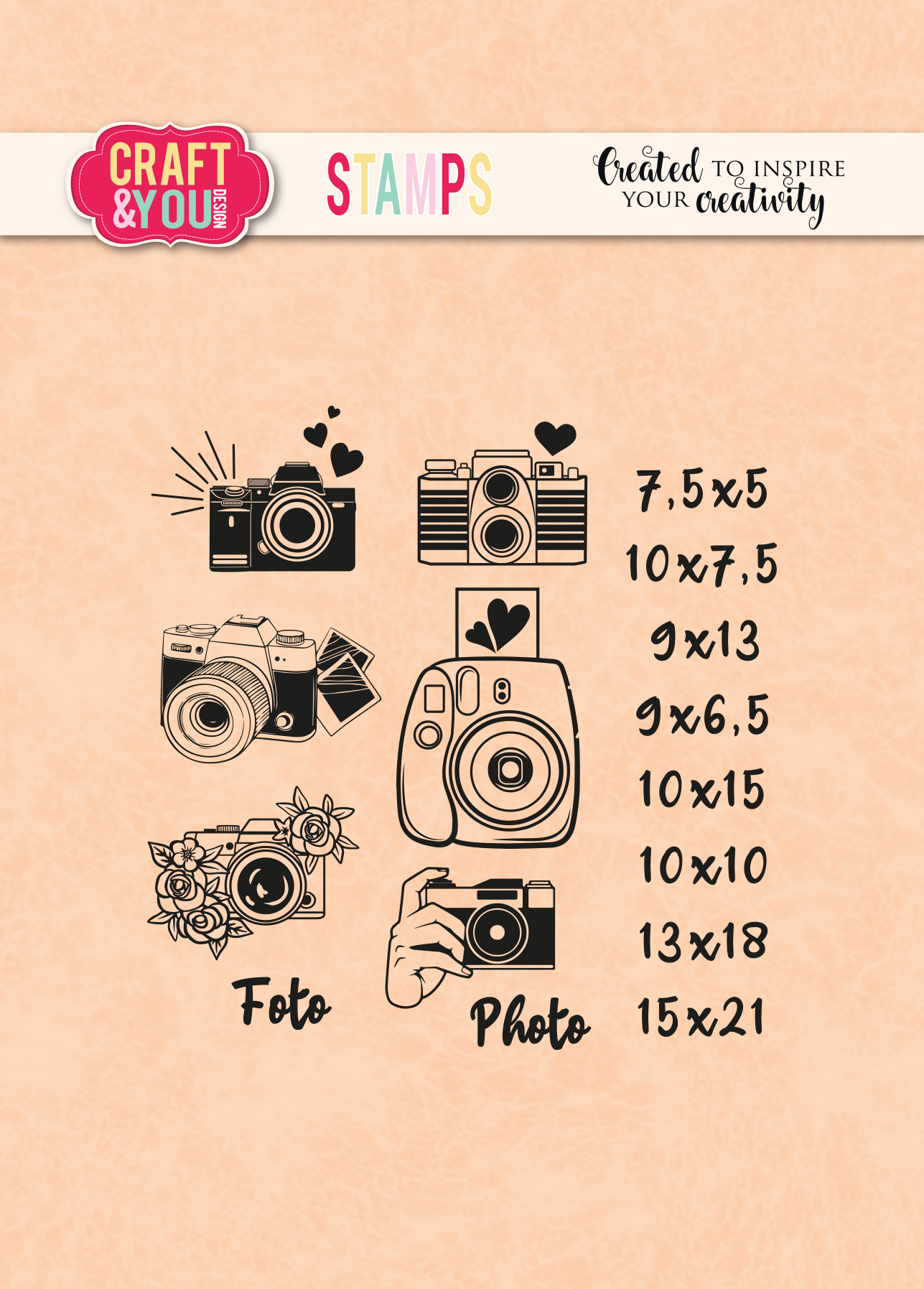 CS035 Stemple akrylowe- Mini Cameras Set / Różne aparaciki