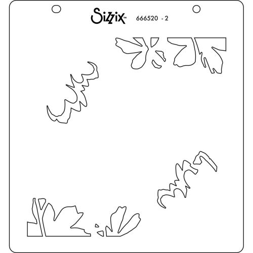666520 - Sizzix • Layered Stencils Botanical Border 4pcs - roślinny border
