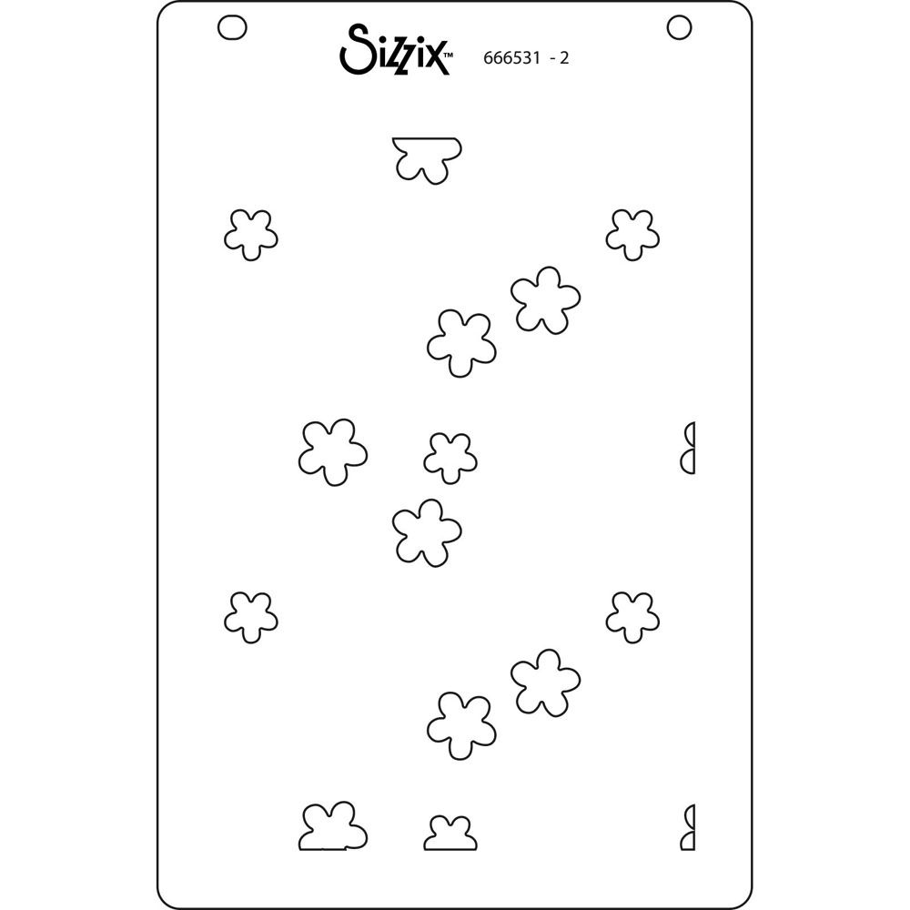 666531 - Sizzix • Layered Stencils A6 Lacey 4pcs - maski kwiaty