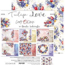 CC-C64-TL-00  TULIP LOVE - zestaw papierów 30,5x30,5cm
