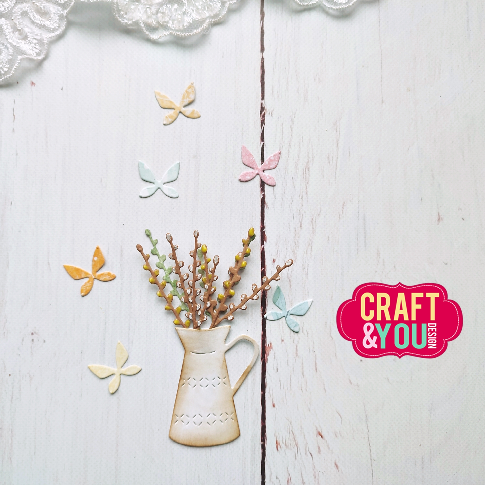 CW272 Wykrojnik/Die-Spring jug/Wiosenny dzbanek- Craft & You Design