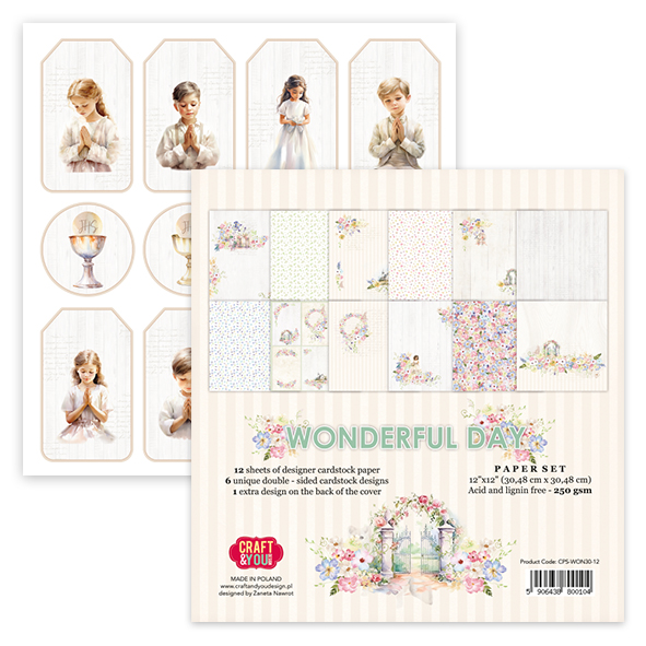 OK-WON30 Okładka od zestawu Wonderful Day Craft & You Design - papier dwustronny 30,5 x 30,5 cm
