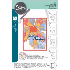 666588 Sizzix • Cosmopolitan Layered Stencils A6 Floral Impressions 4pcs - maski warstwowe