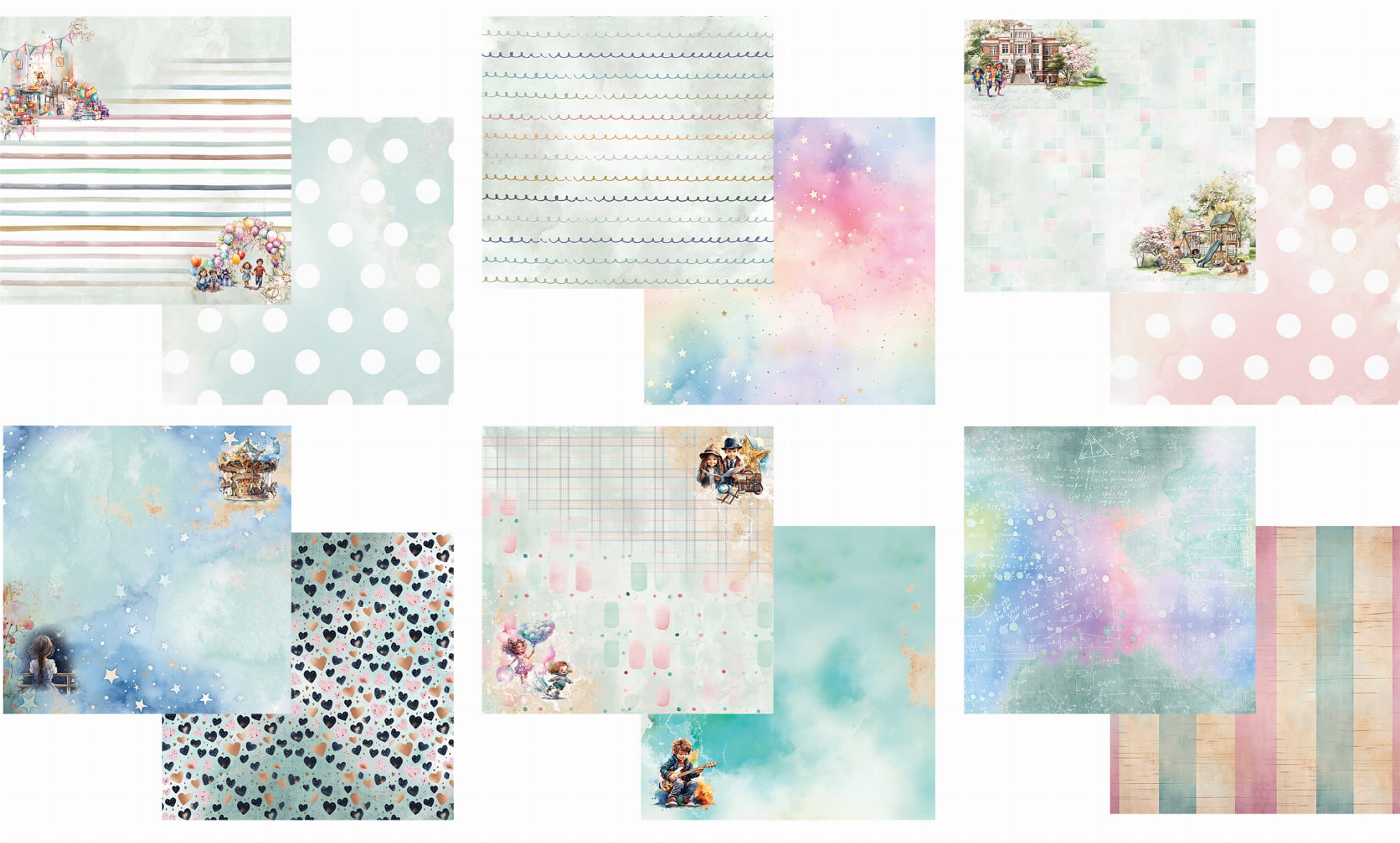 AA-HT-08 Alchemy of Art - 8x8'' - zestaw papierów 20,3x20,3cm - Happy Time