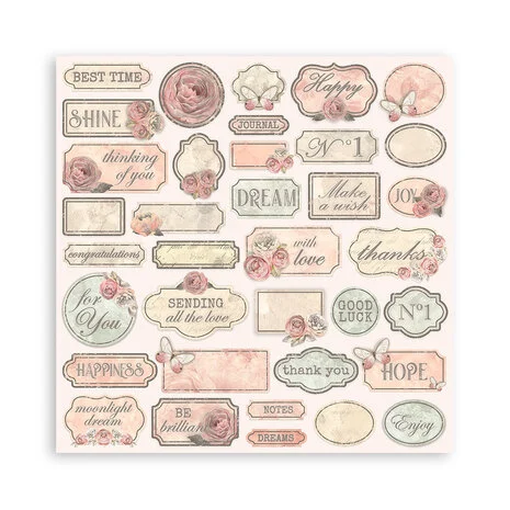 SBBS107 Zestaw papierów 20,3x20,3 Stamperia Shabby Rose 8x8 Inch Paper Pack