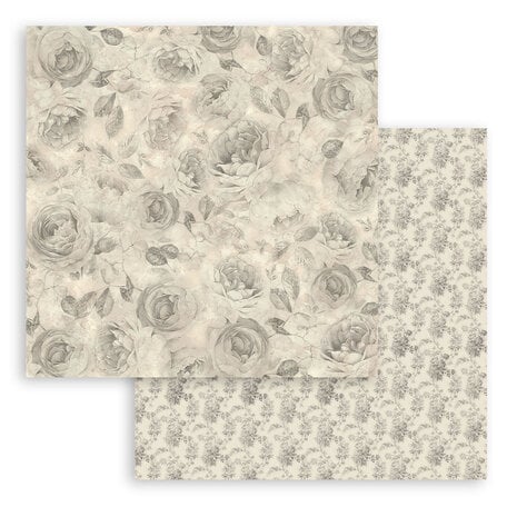 SBBS107 Zestaw papierów 20,3x20,3 Stamperia Shabby Rose 8x8 Inch Paper Pack