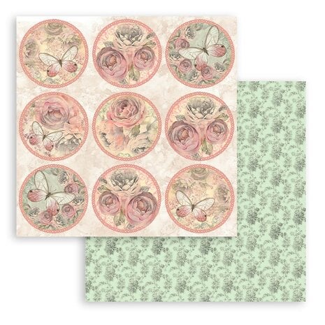 SBBS107 Zestaw papierów 20,3x20,3 Stamperia Shabby Rose 8x8 Inch Paper Pack