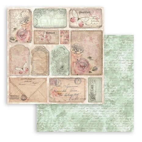 SBBS107 Zestaw papierów 20,3x20,3 Stamperia Shabby Rose 8x8 Inch Paper Pack