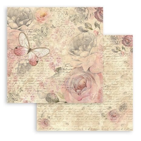 SBBS107 Zestaw papierów 20,3x20,3 Stamperia Shabby Rose 8x8 Inch Paper Pack