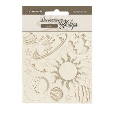 SCB223 Zestaw elementów tekturowych Stamperia Fortune Decorative Chips Planets - planety