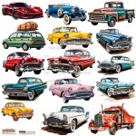 NSL-49 Naklejki papierowe Scraplove -OLD CARS 3