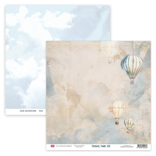 CP-TRT03 Travel Time 03-Papier dwustronny 30,5x30,5cm -Craft & You Design