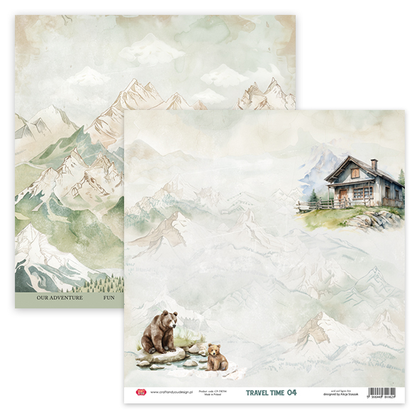 CP-TRT04 Travel Time 04-Papier dwustronny 30,5x30,5cm -Craft & You Design