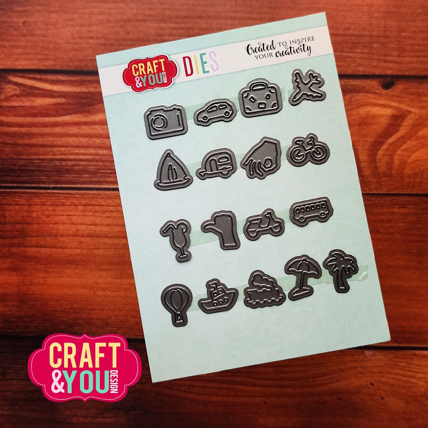 CW299 Wykrojnik /Die -Piktograms travel/Piktogramy podróżnicze - Craft&You Design