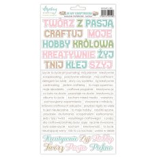 MT-IMC-13PL  In My Craftroom - MINTAY PAPERS - Naklejki - SŁOWA PL  - 15,2 x 20,3 cm 