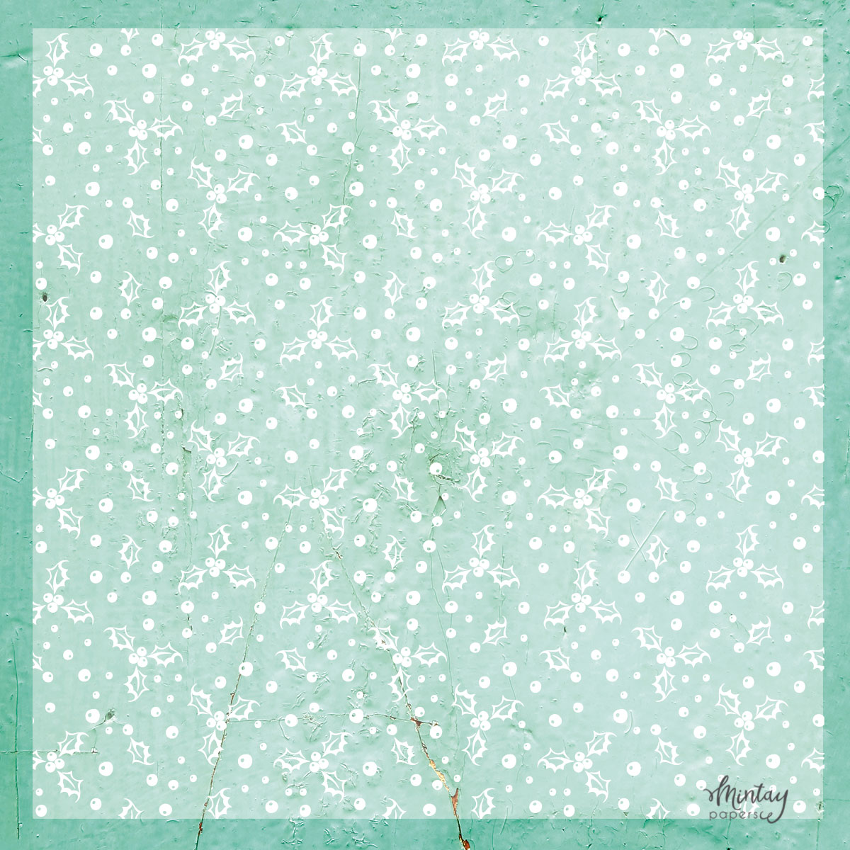 MT-VEL-10 Kalka Dekoracyjna 30,5 x 30,5 cm - Holly Leaves /liście ostrokrzewu