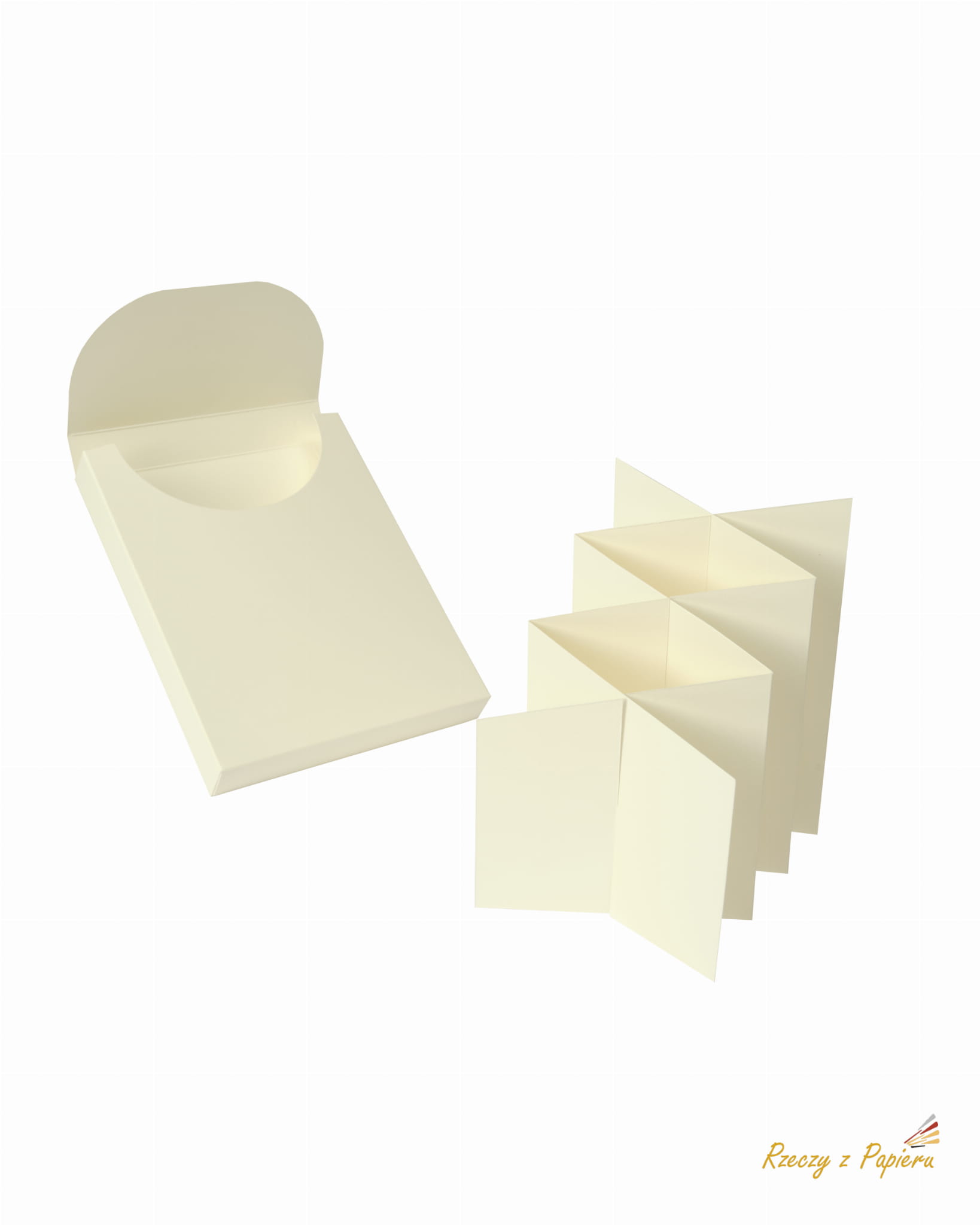 RZP-164 Pudełko jednoczęściowe + baza kaskadowa - kremowe