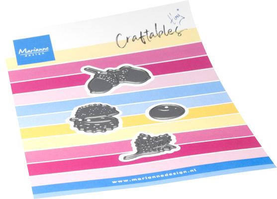 CR1665 Wykrojnik Marianne Design - CrafTables - Tiny's acorn & chestnut - żoładź i kasztan