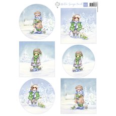 HK1716 Arkusz A4 -Marianne Design -Hetty's Winter Snoesjes - Forest