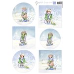 HK1716 Arkusz A4 -Marianne Design -Hetty's Winter Snoesjes - Forest