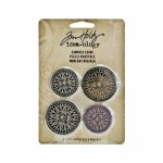 TH93061 Tim Holtz Compass Coins (4pcs) -monety