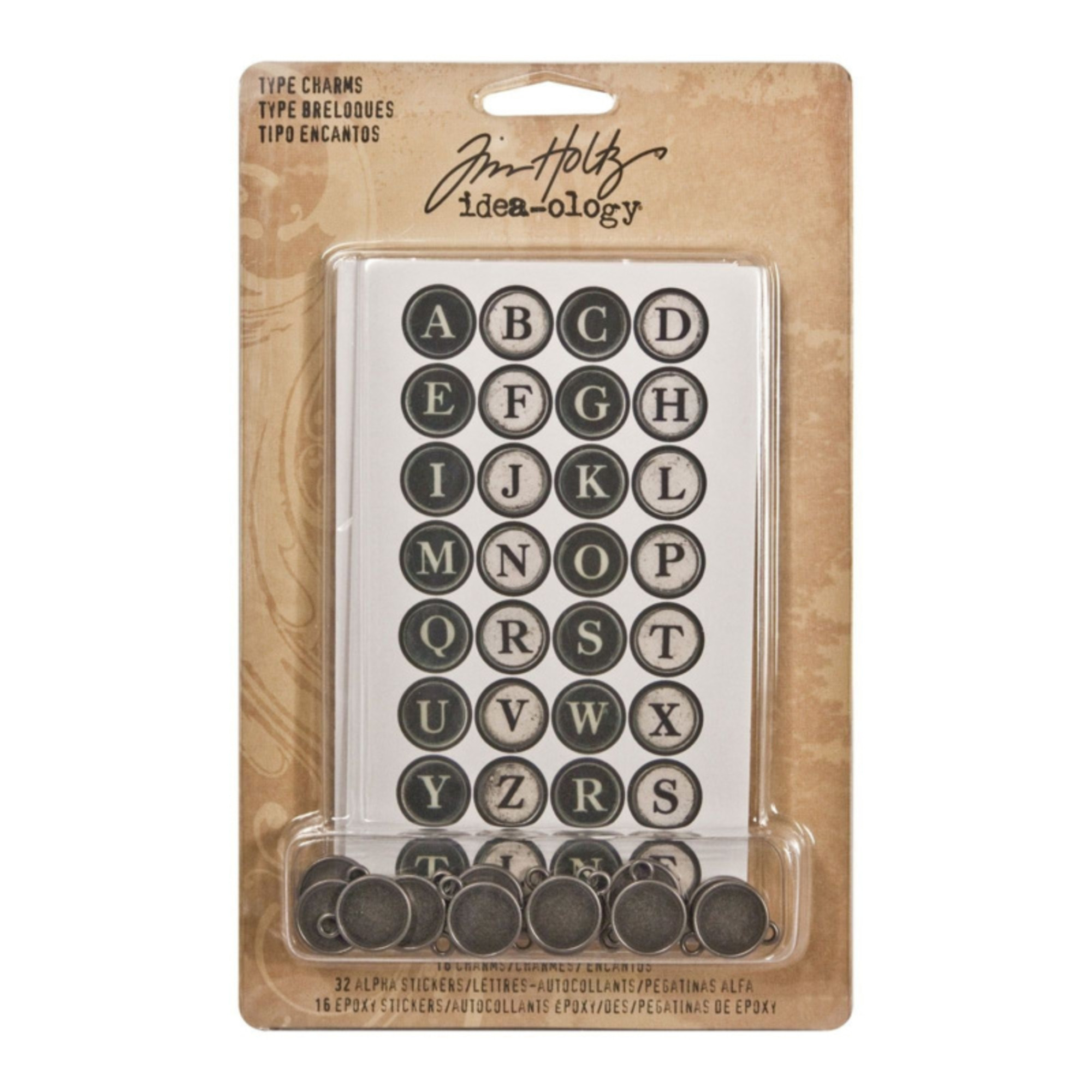 TH92819 Tim Holtz Type Charms (16pcs)