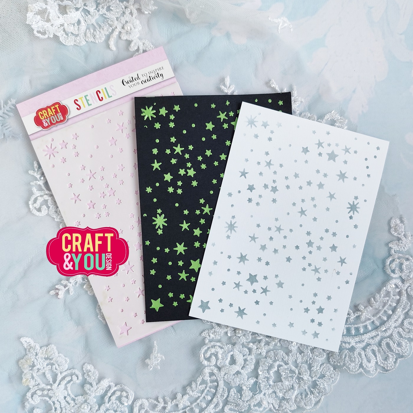 SC004 Stencil / Maska Stars- Craft & You Design