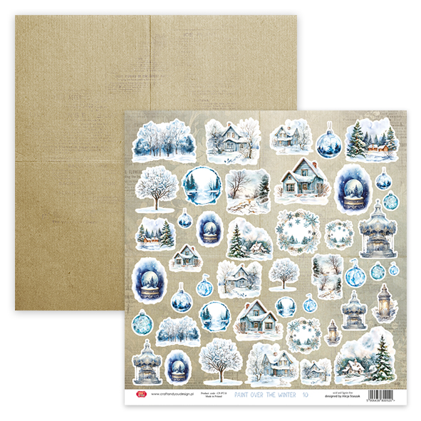 CP-PT10 Paint Over The Winter 10- elementy do wycinania30,5x30,5cm- Craft & You Design