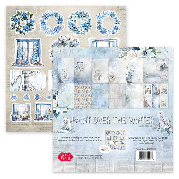 CPS-PT30-12 Duży zestaw/big set 30,5x30,5cm Paint Over The Winter- Craft & You Design